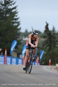 Biking out of transition.