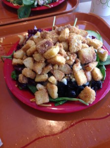 There's salad under those croutons I swear...