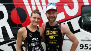 David and I post race sporting our favorite Blueseventy kits :-)
